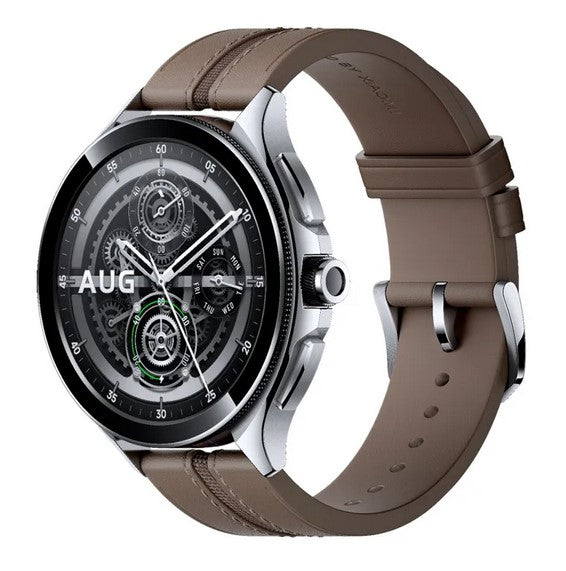 Xiaomi Watch 2 Pro Bluetooth Silver Case with Brown Leather Strap