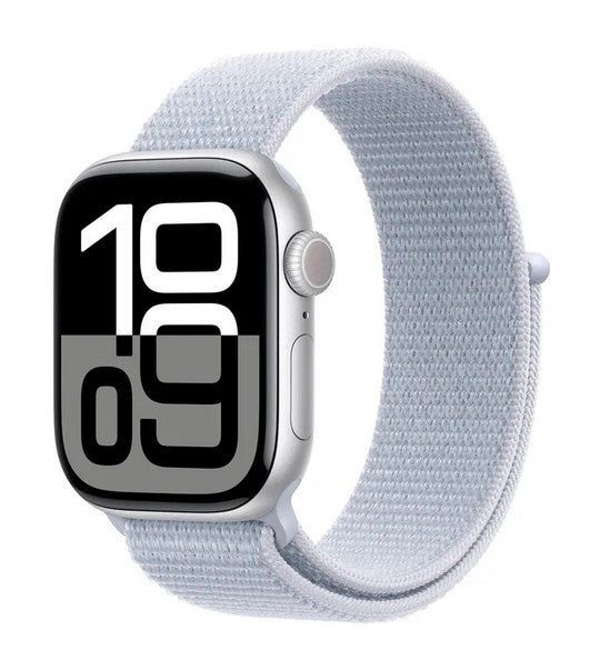 Apple Watch Series 10 GPS 46mm Silver Aluminium Case with Blue Cloud Sport Loop