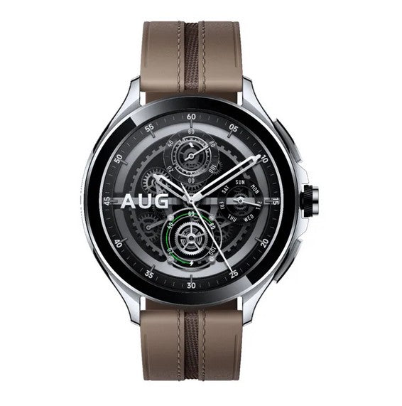 Xiaomi Watch 2 Pro Bluetooth Silver Case with Brown Leather Strap