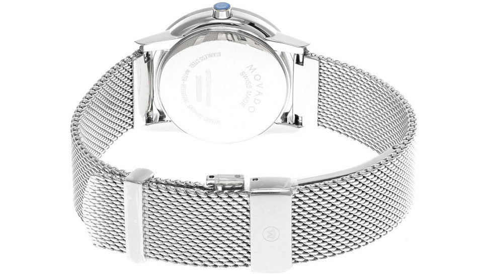 MOVADO Museum 28MM SS Classic BLK Dial Mesh Women's Watch 607220